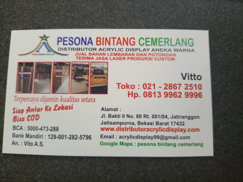 Harga Acrylic Bending Kualitas Terbaik Di Kecamatan Pondok Gede